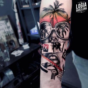 tatuaje_cara_chica_palmeras_gafas_logia_barcelona_dime_reck 
